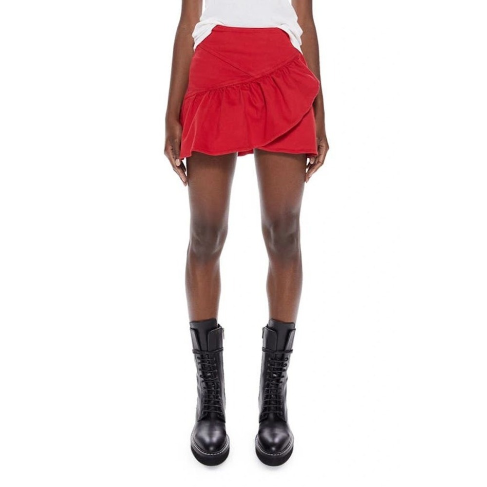 MOTHER The Minx Mini Skirt in Ribbon Red - Size 25‎ Small XS